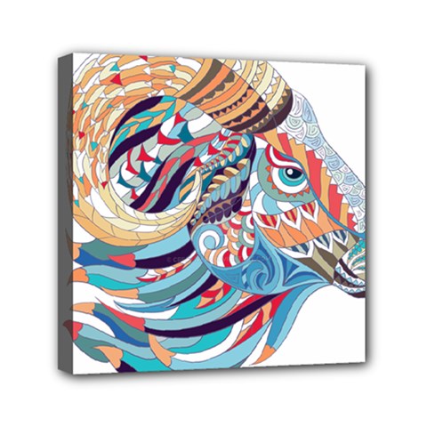 Goat Sheep Ethnic Mini Canvas 6  X 6  (stretched) by Mariart