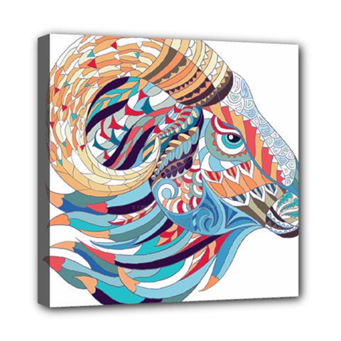 Goat Sheep Ethnic Mini Canvas 8  X 8  (stretched) by Mariart