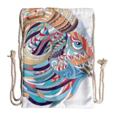 Goat Sheep Ethnic Drawstring Bag (large) by Mariart