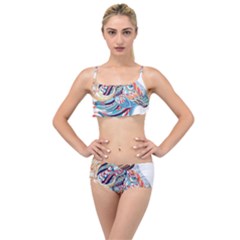 Goat Sheep Ethnic Layered Top Bikini Set