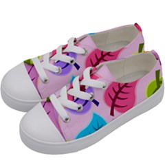 Leaves Background Beautiful Kids  Low Top Canvas Sneakers by Mariart