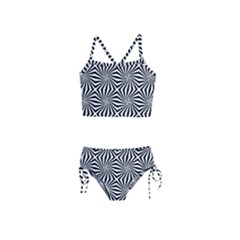 Line Stripe Pattern Girls  Tankini Swimsuit