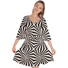 Line Stripe Pattern Velour Kimono Dress by Mariart