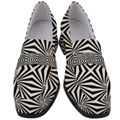 Line Stripe Pattern Women s Chunky Heel Loafers