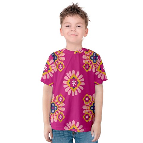 Morroco Tile Traditional Kids  Cotton Tee by Mariart