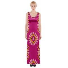 Morroco Tile Traditional Maxi Thigh Split Dress