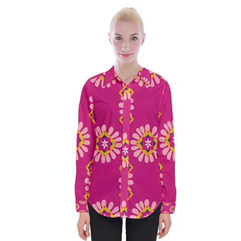 Morroco Tile Traditional Womens Long Sleeve Shirt by Mariart