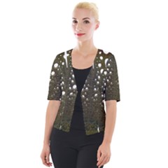 Leaf Tree Cropped Button Cardigan