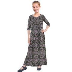 Line Geometry Kids  Quarter Sleeve Maxi Dress