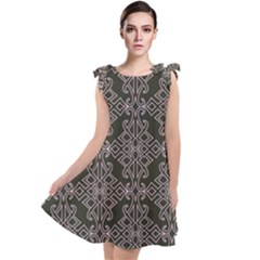 Line Geometry Tie Up Tunic Dress