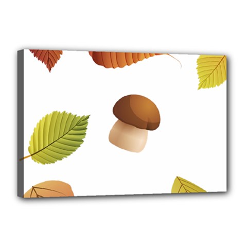 Leaves Mushrooms Canvas 18  X 12  (stretched) by Mariart