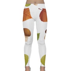 Leaves Mushrooms Classic Yoga Leggings by Mariart