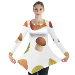 Leaves Mushrooms Long Sleeve Tunic  by Mariart