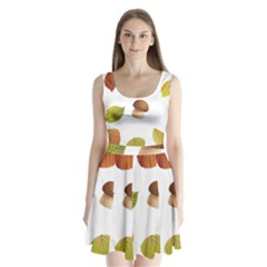 Leaves Mushrooms Split Back Mini Dress  by Mariart