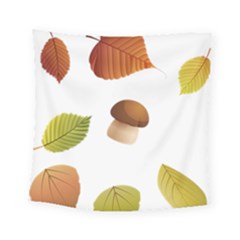 Leaves Mushrooms Square Tapestry (small) by Mariart