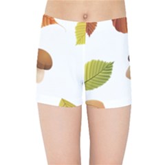 Leaves Mushrooms Kids  Sports Shorts by Mariart