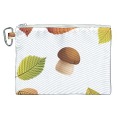 Leaves Mushrooms Canvas Cosmetic Bag (xl)