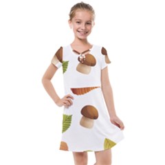 Leaves Mushrooms Kids  Cross Web Dress