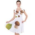 Leaves Mushrooms Cap Sleeve Midi Dress View1