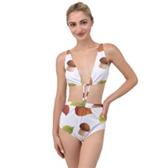 Leaves Mushrooms Tied Up Two Piece Swimsuit by Mariart