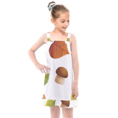 Leaves Mushrooms Kids  Overall Dress