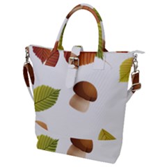 Leaves Mushrooms Buckle Top Tote Bag