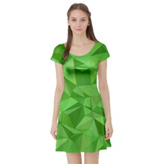 Mosaic Tile Geometrical Abstract Short Sleeve Skater Dress by Mariart