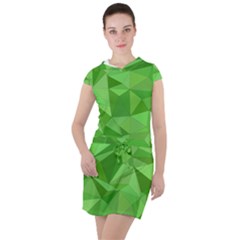 Mosaic Tile Geometrical Abstract Drawstring Hooded Dress