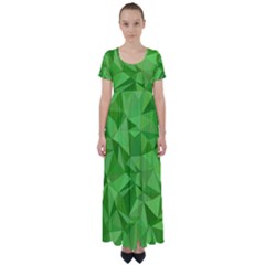 Mosaic Tile Geometrical Abstract High Waist Short Sleeve Maxi Dress