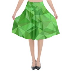 Mosaic Tile Geometrical Abstract Flared Midi Skirt