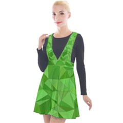 Mosaic Tile Geometrical Abstract Plunge Pinafore Velour Dress