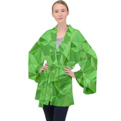 Mosaic Tile Geometrical Abstract Velvet Kimono Robe