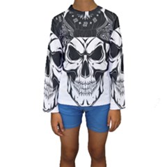 Kerchief Human Skull Kids  Long Sleeve Swimwear by Mariart