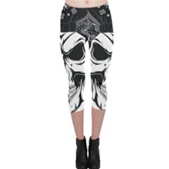 Kerchief Human Skull Capri Leggings  by Mariart