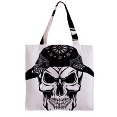 Kerchief Human Skull Zipper Grocery Tote Bag by Mariart