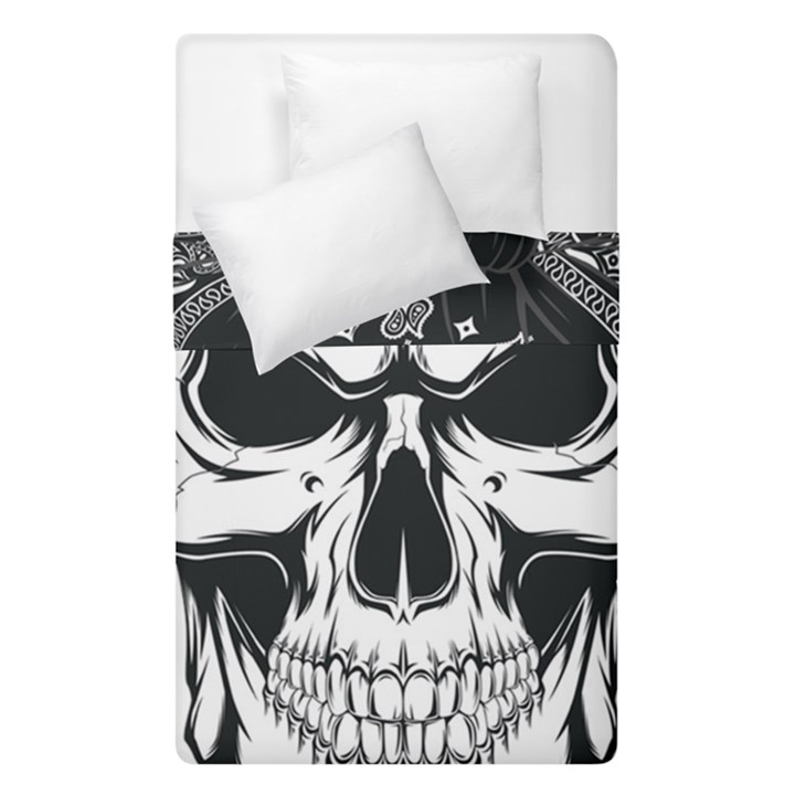 Kerchief Human Skull Duvet Cover Double Side (Single Size)