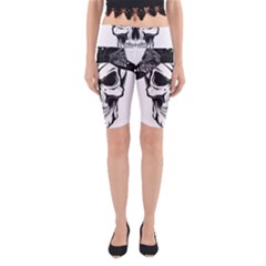 Kerchief Human Skull Yoga Cropped Leggings by Mariart