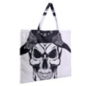 Kerchief Human Skull Zipper Large Tote Bag View2