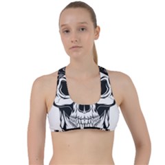 Kerchief Human Skull Criss Cross Racerback Sports Bra by Mariart