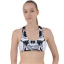 Kerchief Human Skull Criss Cross Racerback Sports Bra View1