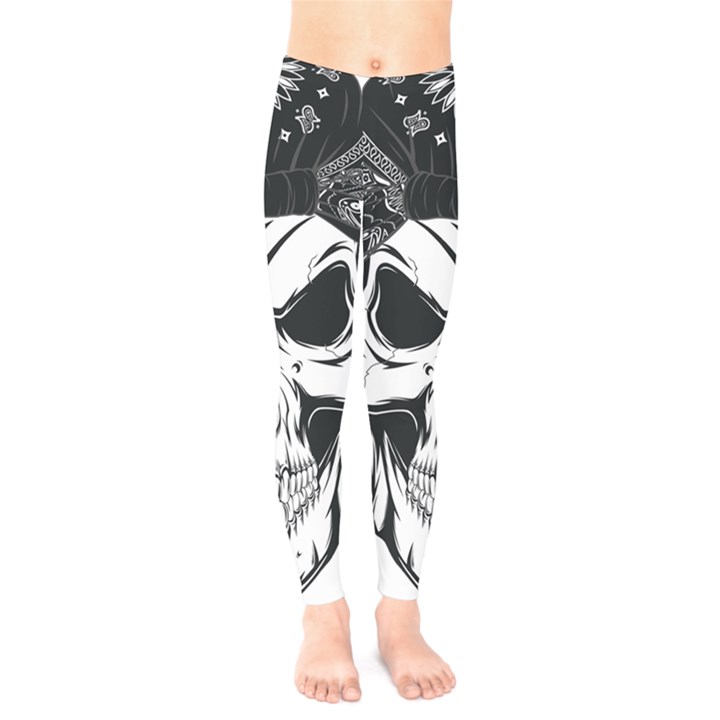 Kerchief Human Skull Kids  Legging