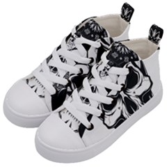 Kerchief Human Skull Kids  Mid-top Canvas Sneakers by Mariart