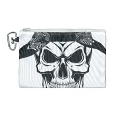 Kerchief Human Skull Canvas Cosmetic Bag (large)