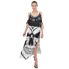 Kerchief Human Skull Maxi Chiffon Cover Up Dress