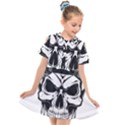 Kerchief Human Skull Kids  Short Sleeve Shirt Dress View1