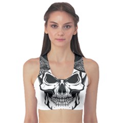 Kerchief Human Skull Sports Bra by Mariart