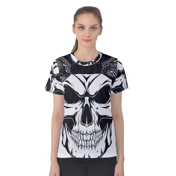 Kerchief Human Skull Women s Cotton Tee