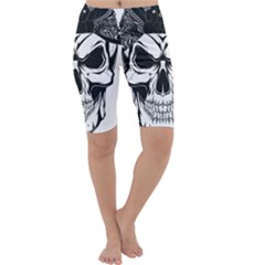 Kerchief Human Skull Cropped Leggings  by Mariart