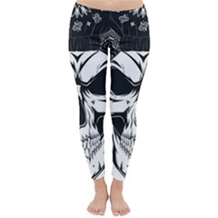 Kerchief Human Skull Classic Winter Leggings by Mariart