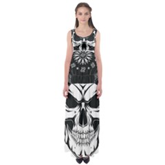 Kerchief Human Skull Empire Waist Maxi Dress by Mariart